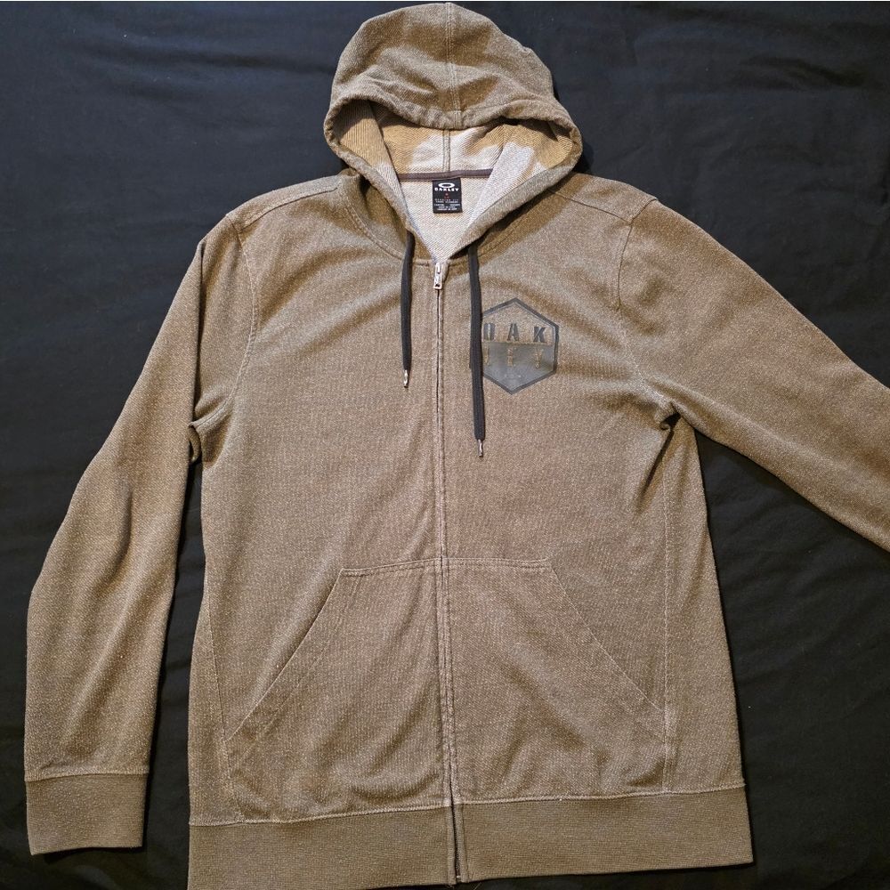 Oakley Men's Zip-Up Dark Greenish Brown Mens Large